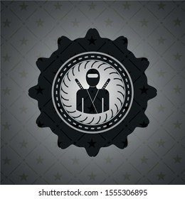 ninja icon inside realistic black emblem