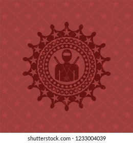 ninja icon inside red icon or emblem