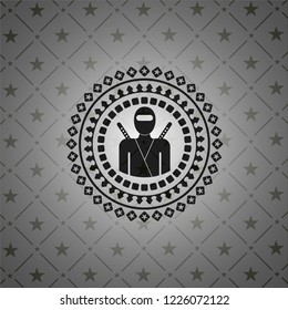 ninja icon inside retro style black emblem