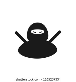 Ninja icon isolated on white background. Trendy ninja icon in flat style. Template for app, ui, logo and web site. Vector illustration, EPS 10