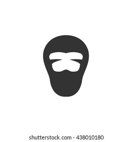 Ninja icon isolated on a white background. Logo silhouette design template. Simple symbol concept in flat style. Abstract sign, pictogram for web, mobile and infographics - stock vector
