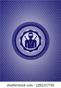 ninja icon with jean texture