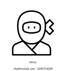 ninja icon. Line Art Style Design Isolated On White Background