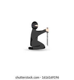 
ninja icon, mono vector symbol