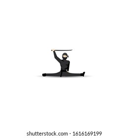 
ninja icon, mono vector symbol