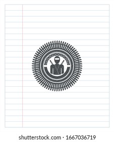 ninja icon pencil effect. Vector Illustration. Detailed.
