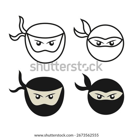 Ninja Icon Set Vector Design.