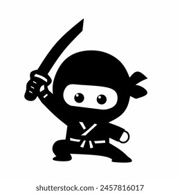 Ninja icon. Simple black ninja logo vector illustration design