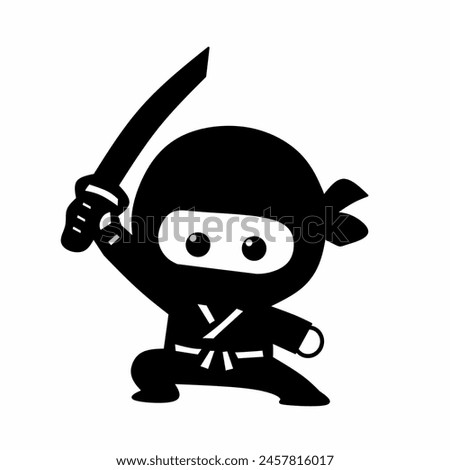 Ninja icon. Simple black ninja logo vector illustration design