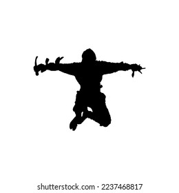 Icono Ninja. Símbolo de fondo de afiche ninja samurai de estilo sencillo. Elemento de diseño del logotipo de la marca Ninja. Impresión de camisetas Ninja. vector para pegatina.