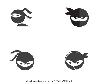 Ninja Icon Vector illustration Logo Template design