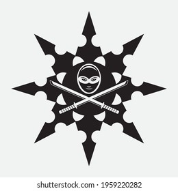Ninja Icon Vector illustration Logo Template design