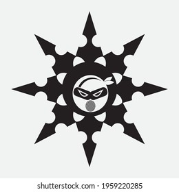 Ninja Icon Vector illustration Logo Template design