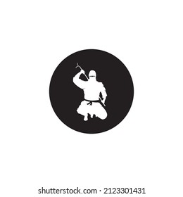 Ninja icon vector illustration logo template