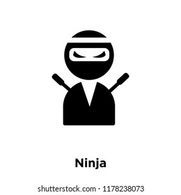 Ninja icon vector isolated on white background, logo concept of Ninja sign on transparent background, filled black symbol