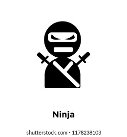 Ninja icon vector isolated on white background, logo concept of Ninja sign on transparent background, filled black symbol