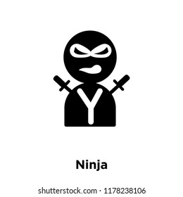Ninja icon vector isolated on white background, logo concept of Ninja sign on transparent background, filled black symbol