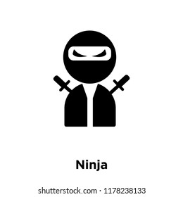 Ninja icon vector isolated on white background, logo concept of Ninja sign on transparent background, filled black symbol