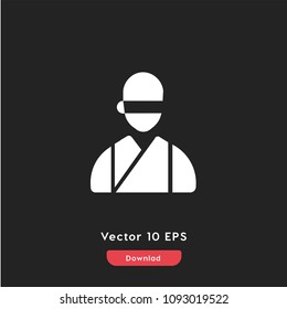 Ninja icon vector, japan symbol. Modern flat vector illustration for web and mobile app