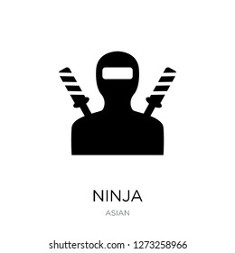 ninja icon vector on white background, ninja trendy filled icons from Asian collection, ninja vector illustration