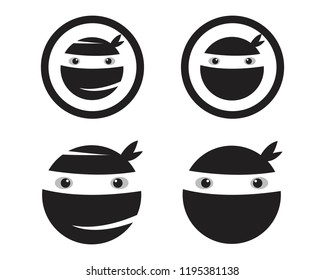 Ninja Icon Vector Template 