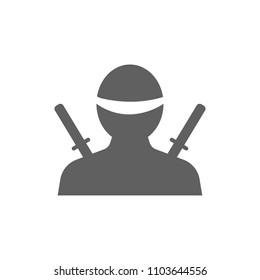 Ninja icon vector in trendy flat style isolated on white background