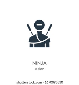 Ninja Symbol Vektorillustration. Trendy flache Ninja Symbol aus asiatischer Sammlung einzeln auf weißem Hintergrund. Vektorillustration-Illustration kann für Web- und Mobile-Grafikdesign, Logo, eps10 verwendet werden