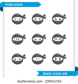 Ninja icons set.