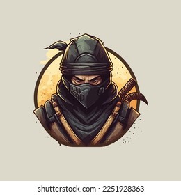 Ninja illustration, esports mascot, gaming logo