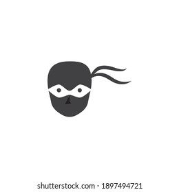 Plantilla vectorial de logotipo de ilustración de Ninja 
