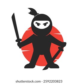 Ninja illustration logo vector template design