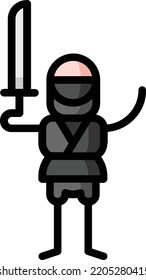 ninja isolated design element stock illustration. Vector on a white background