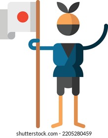 ninja isolated design element stock illustration. Vector on a white background