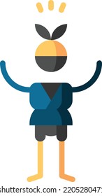 ninja einzelne Stockillustration für Designelemente. Vektorgrafik auf weißem Hintergrund