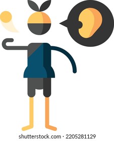 ilustración de material de elementos de diseño aislado de ninja. Vector de fondo blanco