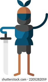 ilustración de material de elementos de diseño aislado de ninja. Vector de fondo blanco