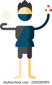ilustración de material de elementos de diseño aislado de ninja. Vector de fondo blanco