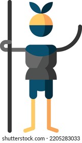 ilustración de material de elementos de diseño aislado de ninja. Vector de fondo blanco
