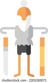 ninja einzelne Stockillustration für Designelemente. Vektorgrafik auf weißem Hintergrund