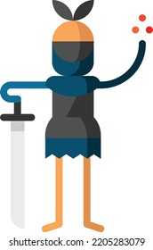 ilustración de material de elementos de diseño aislado de ninja. Vector de fondo blanco