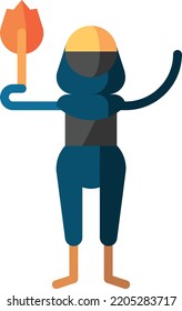 ninja isolated design element stock illustration. Vector on a white background
