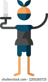 ninja isolated design element stock illustration. Vector on a white background
