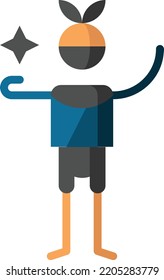 ninja einzelne Stockillustration für Designelemente. Vektorgrafik auf weißem Hintergrund
