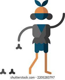 ninja einzelne Stockillustration für Designelemente. Vektorgrafik auf weißem Hintergrund