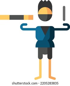 ninja isolated design element stock illustration. Vector on a white background