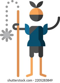 ninja isolated design element stock illustration. Vector on a white background