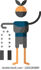 ninja einzelne Stockillustration für Designelemente. Vektorgrafik auf weißem Hintergrund