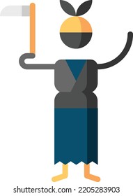 ninja isolated design element stock illustration. Vector on a white background