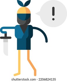 ninja isolated design element stock illustration. Vector on a white background