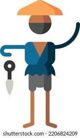 ninja isolated design element stock illustration. Vector on a white background